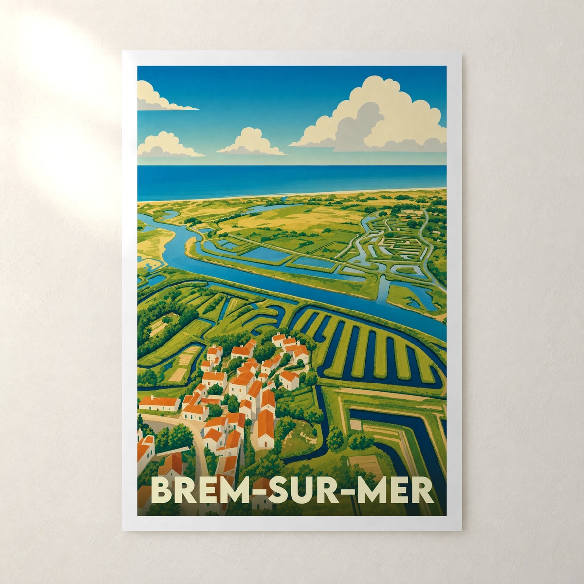 Affiche Brem-sur-Mer – sans cadre, accrochée au mur