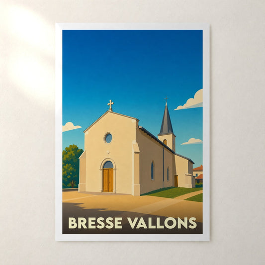 Affiche Bresse Vallons – sans cadre, accrochée au mur