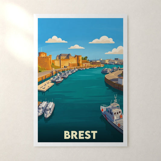 Affiche Brest – sans cadre, accrochée au mur
