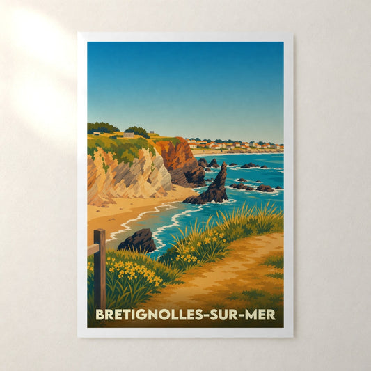 Affiche Bretignolles-sur-Mer – sans cadre, accrochée au mur