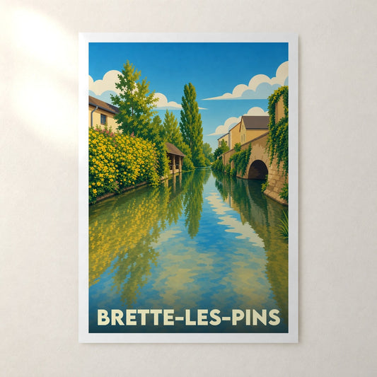 Affiche Brette-les-Pins – sans cadre, accrochée au mur