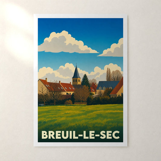 Affiche Breuil-le-Sec – sans cadre, accrochée au mur