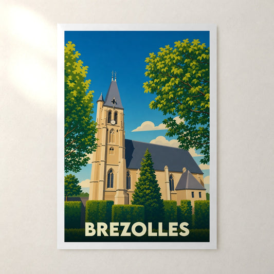 Affiche Brezolles – sans cadre, accrochée au mur