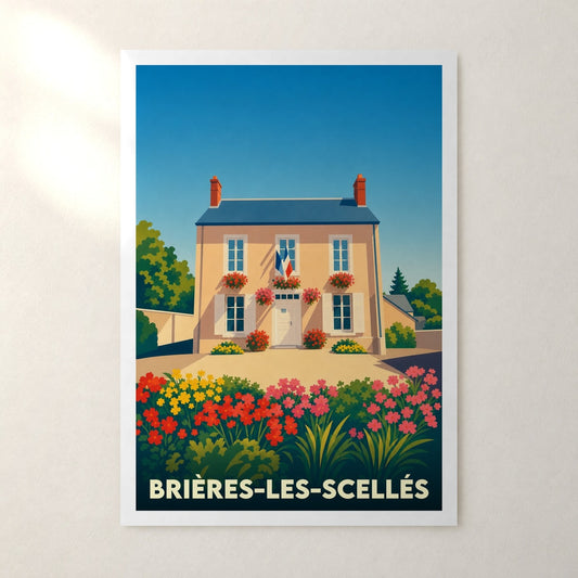 Affiche Brières-les-Scellés – sans cadre, accrochée au mur