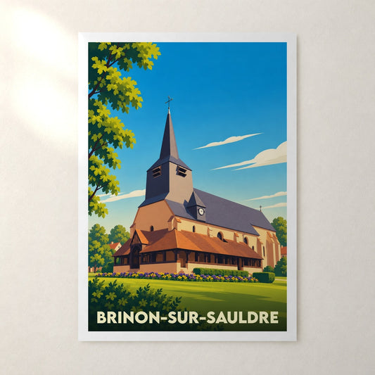 Affiche Brinon-sur-Sauldre – sans cadre, accrochée au mur