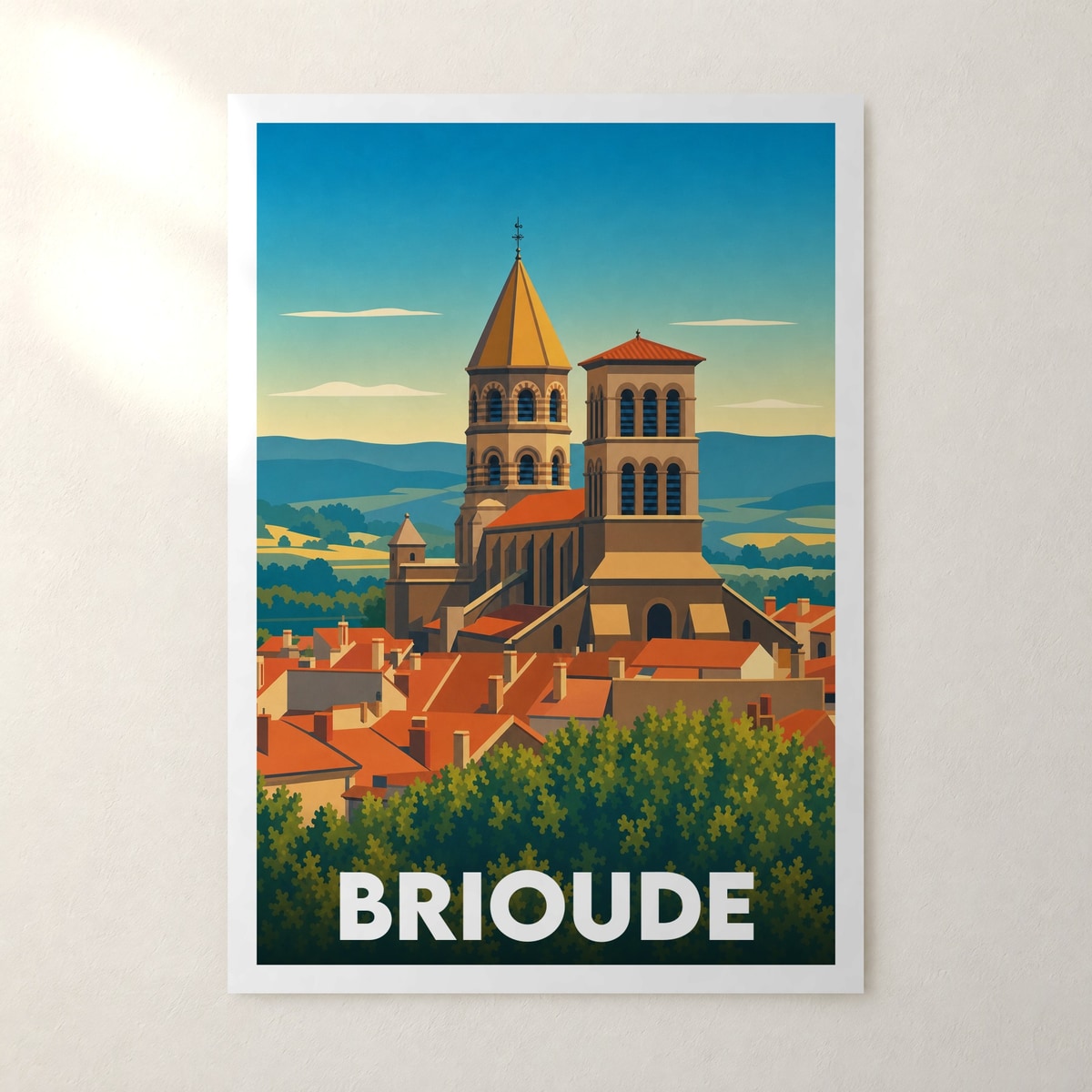 Affiche Brioude – sans cadre, accrochée au mur