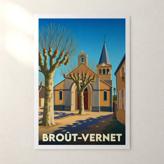 Affiche Broût-Vernet – sans cadre, accrochée au mur