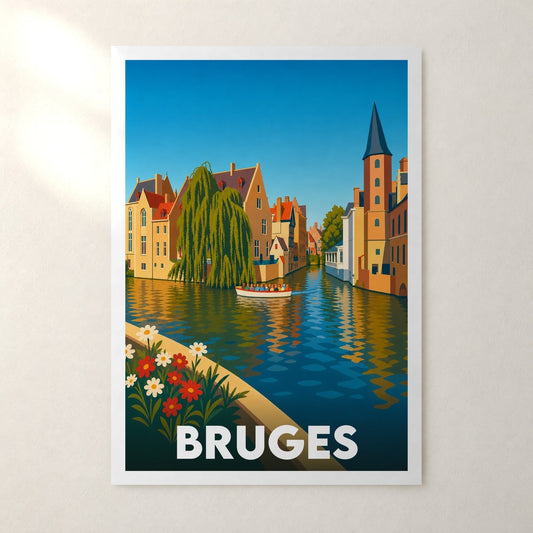 Affiche Bruges – sans cadre, accrochée au mur