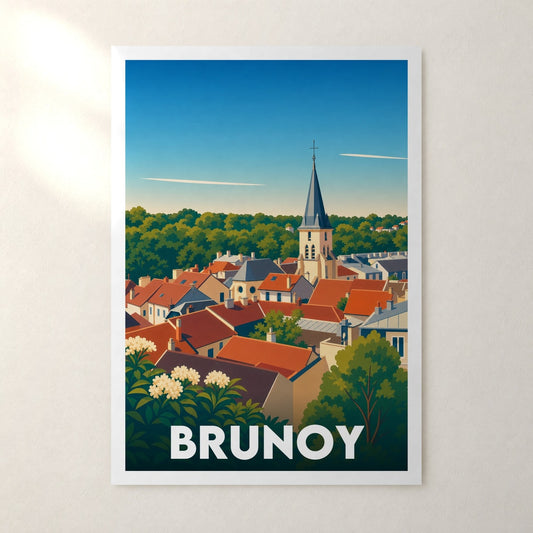 Affiche Brunoy – sans cadre, accrochée au mur