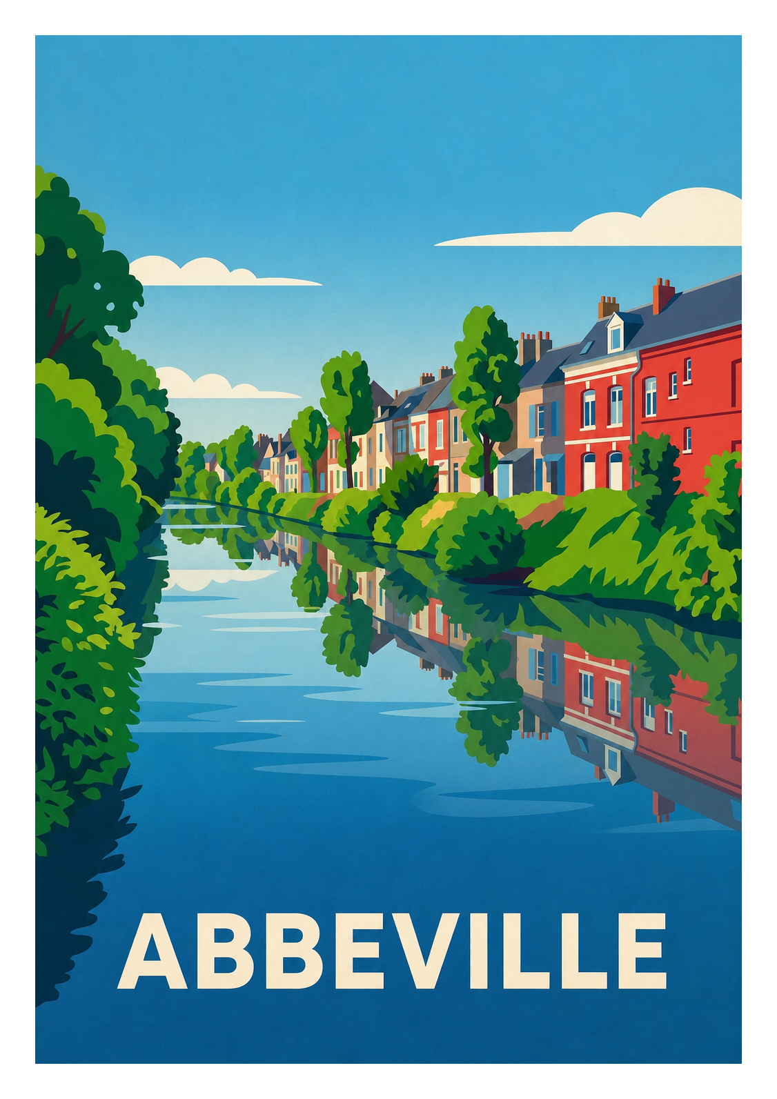 Affiche souvenir de Abbeville – image brute sans cadre