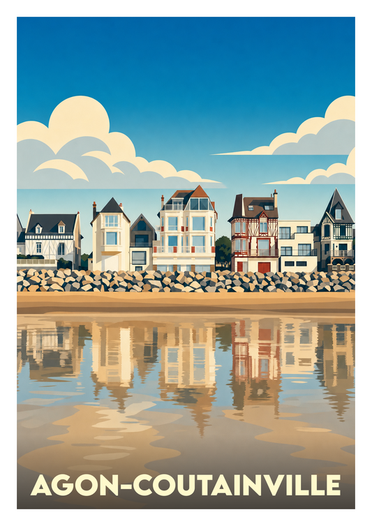 Affiche souvenir de Agon-Coutainville – image brute sans cadre