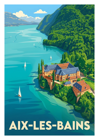Affiche souvenir de Aix-les-Bains – image brute sans cadre