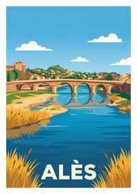 Affiche souvenir de Alès – image brute sans cadre