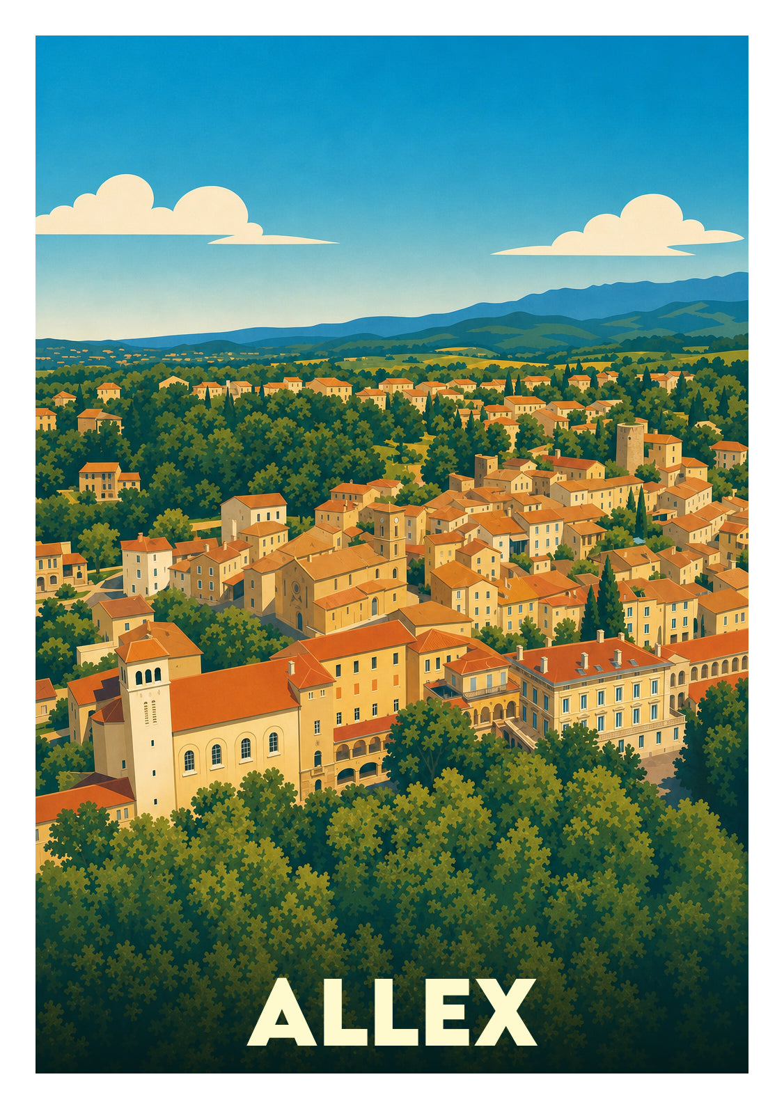 Affiche souvenir de Allex – image brute sans cadre