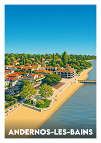 Affiche souvenir de Andernos-les-Bains – image brute sans cadre