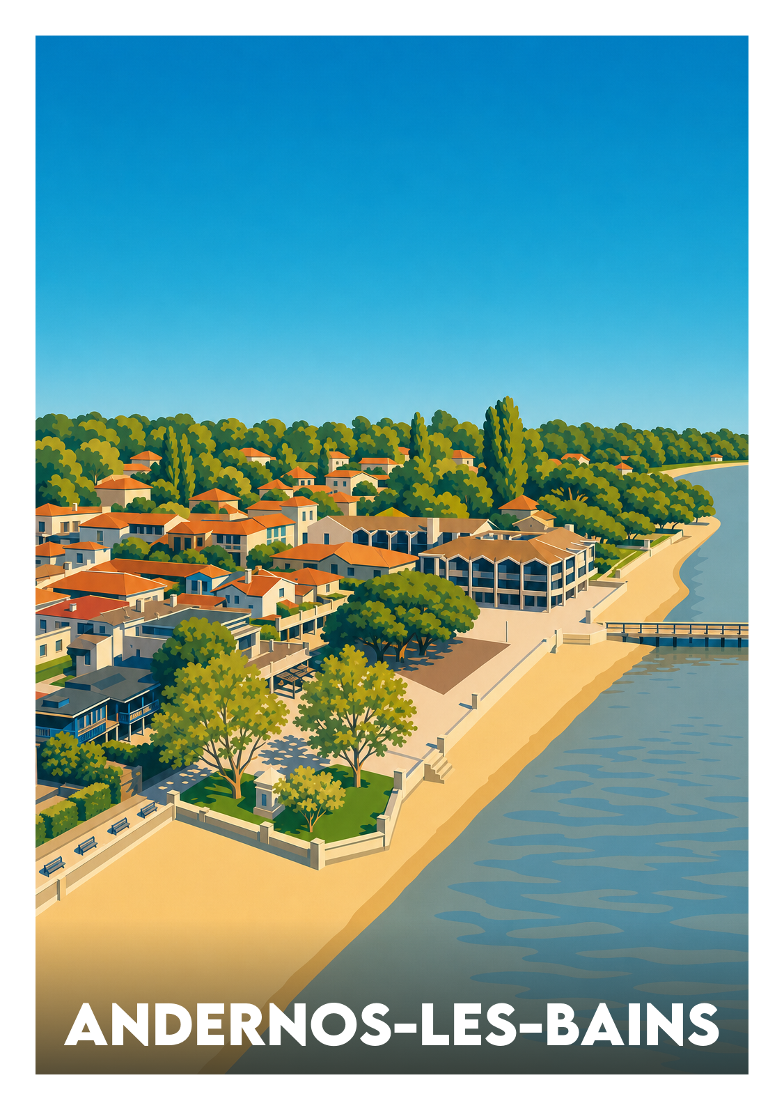 Affiche souvenir de Andernos-les-Bains – image brute sans cadre
