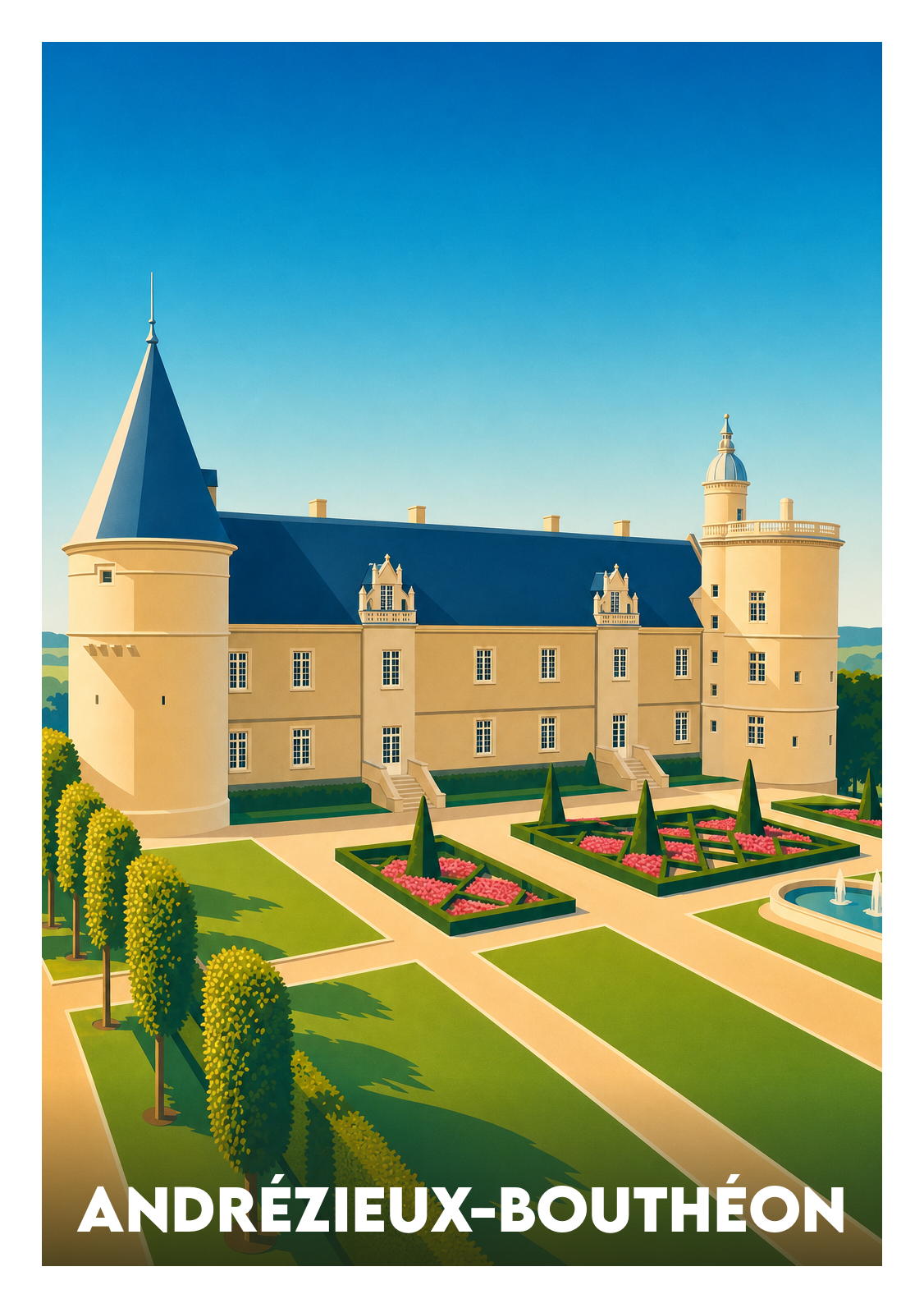 Affiche souvenir de Andrézieux-Bouthéon – image brute sans cadre