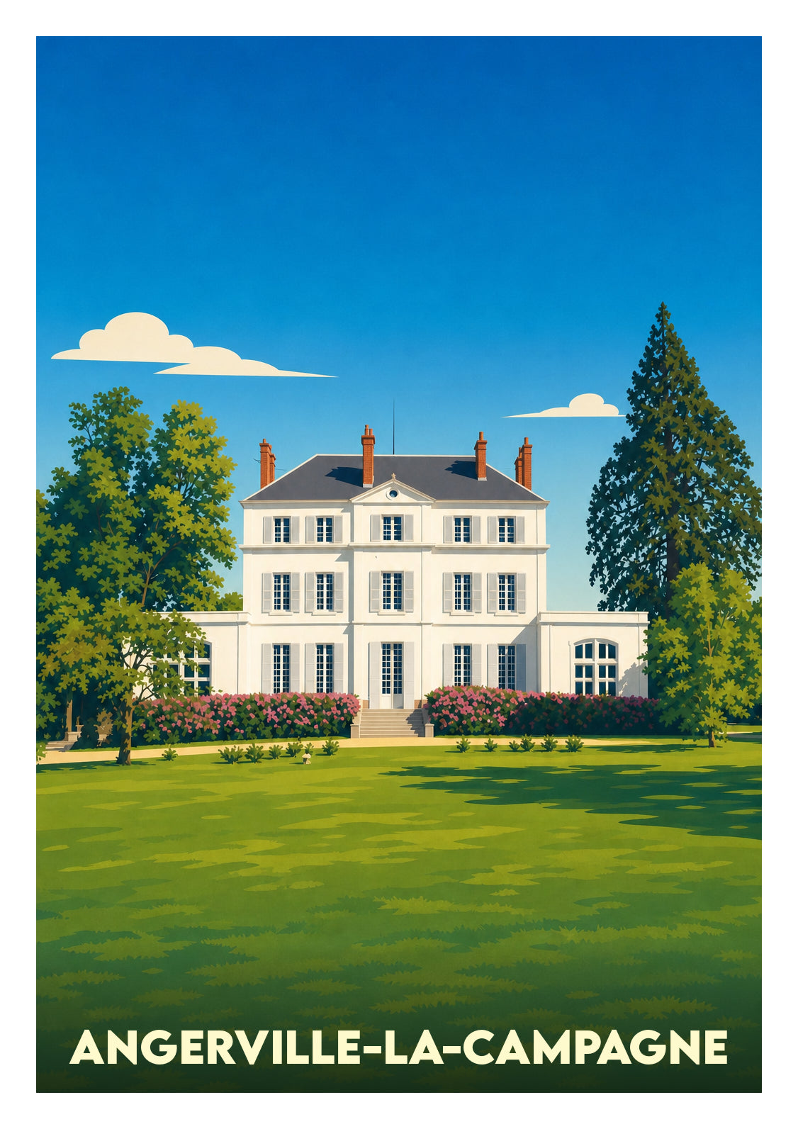 Affiche souvenir de Angerville-la-Campagne – image brute sans cadre