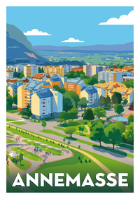 Affiche souvenir de Annemasse – image brute sans cadre