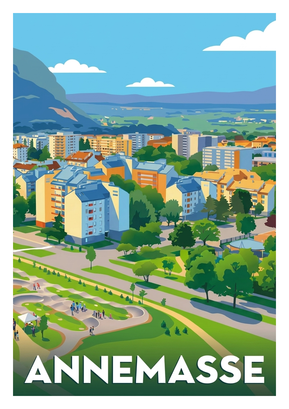 Affiche souvenir de Annemasse – image brute sans cadre