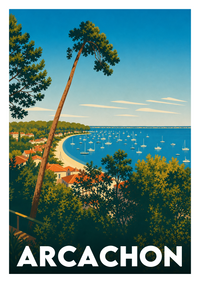 Affiche souvenir de Arcachon – image brute sans cadre