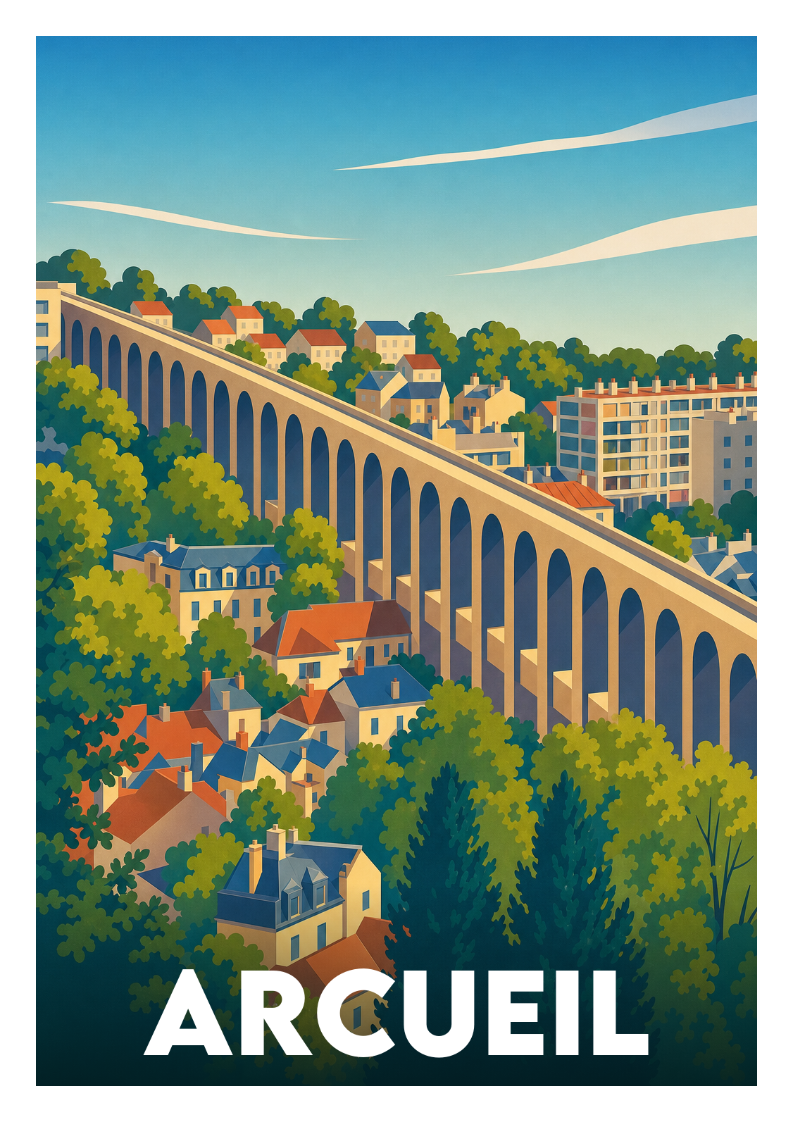 Affiche souvenir de Arcueil – image brute sans cadre