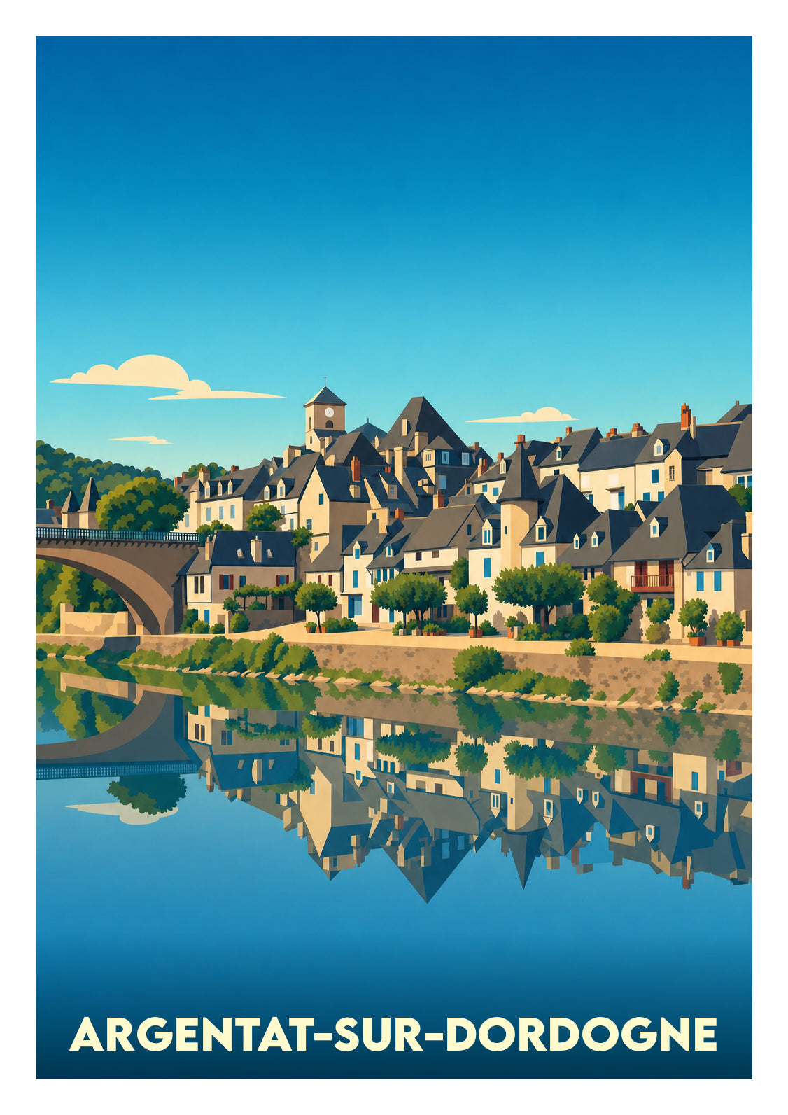 Affiche souvenir de Argentat-sur-Dordogne – image brute sans cadre