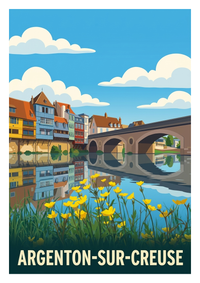 Affiche souvenir de Argenton-sur-Creuse – image brute sans cadre