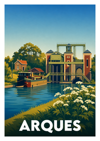 Affiche souvenir de Arques – image brute sans cadre