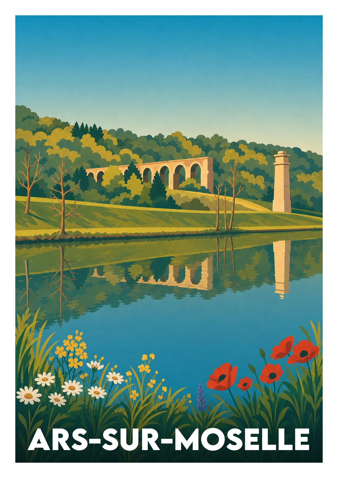 Affiche souvenir de Ars-sur-Moselle – image brute sans cadre