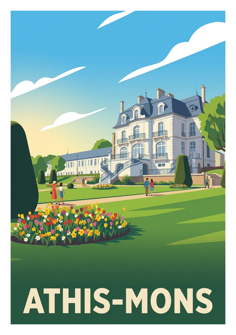 Affiche souvenir de Athis-Mons – image brute sans cadre