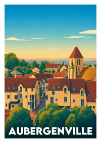 Affiche souvenir de Aubergenville – image brute sans cadre