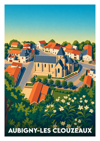Affiche souvenir de Aubigny-Les Clouzeaux – image brute sans cadre