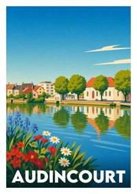 Affiche souvenir de Audincourt – image brute sans cadre