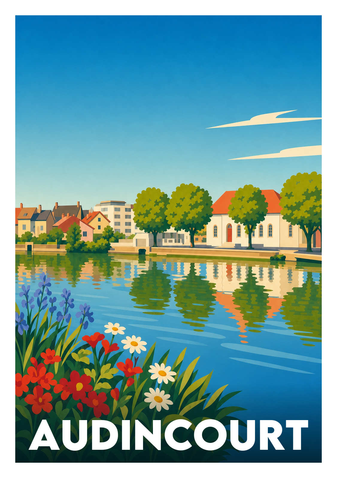 Affiche souvenir de Audincourt – image brute sans cadre