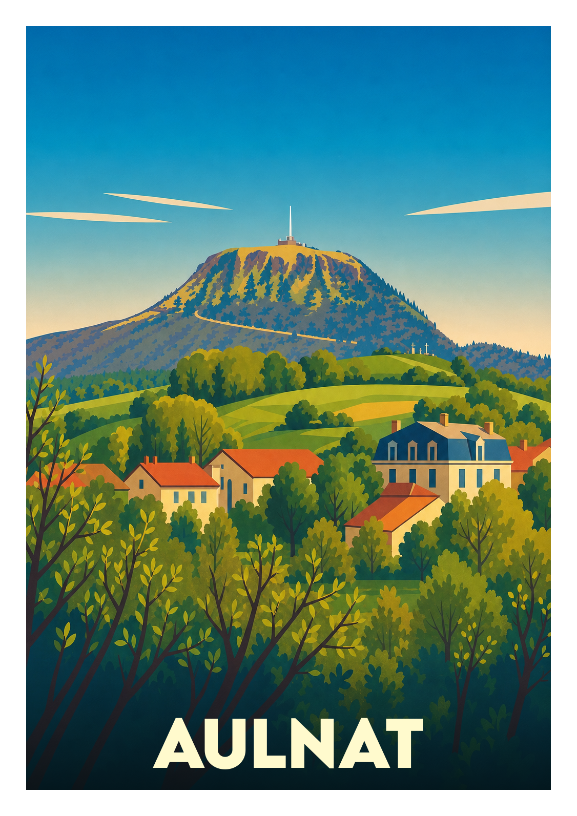 Affiche souvenir de Aulnat – image brute sans cadre