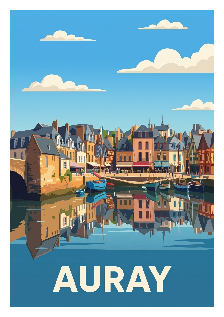 Affiche souvenir de Auray – image brute sans cadre
