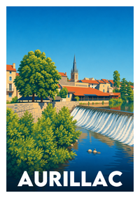 Affiche souvenir de Aurillac – image brute sans cadre