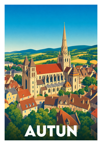 Affiche souvenir de Autun – image brute sans cadre