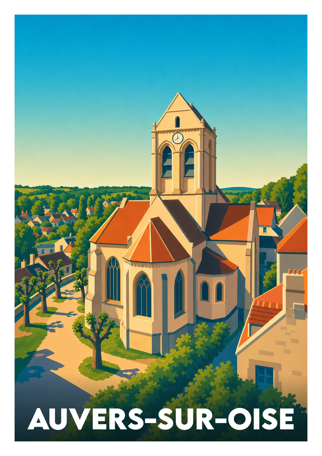 Affiche souvenir de Auvers-sur-Oise – image brute sans cadre