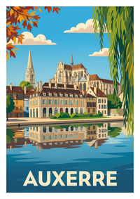 Affiche souvenir de Auxerre – image brute sans cadre