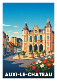 Affiche souvenir de Auxi-le-Château – image brute sans cadre