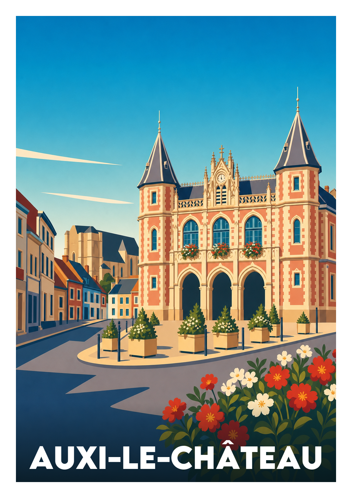 Affiche souvenir de Auxi-le-Château – image brute sans cadre