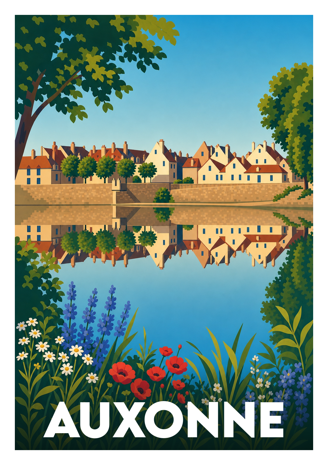 Affiche souvenir de Auxonne – image brute sans cadre