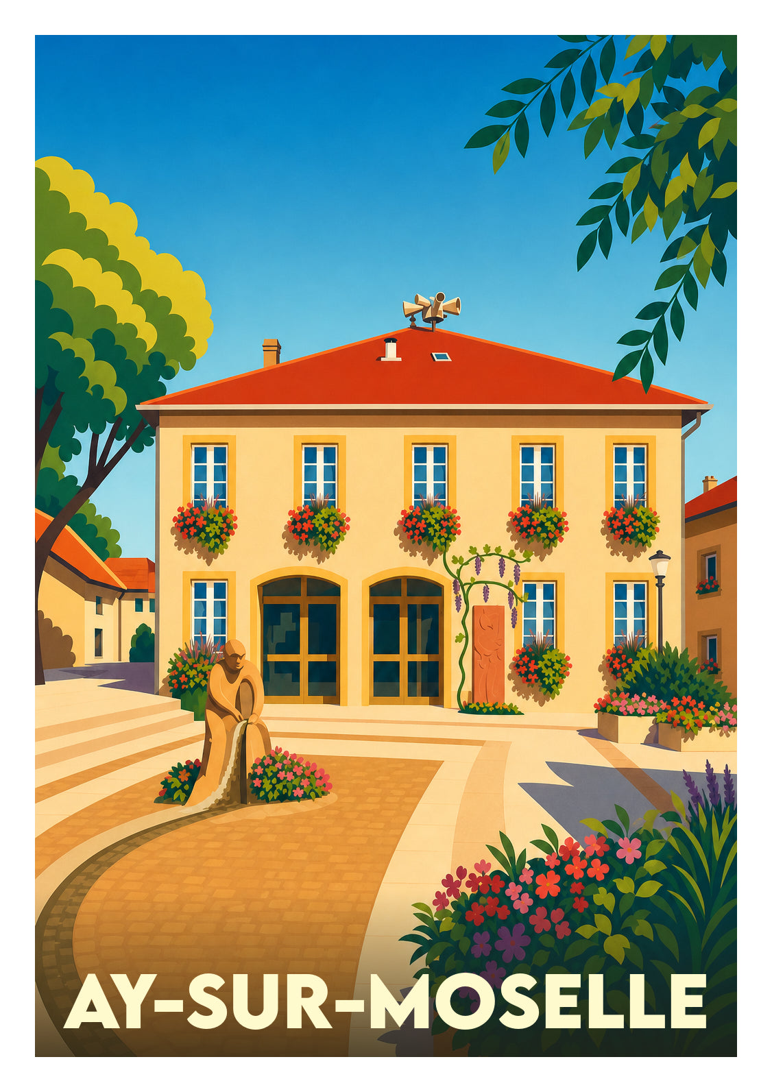 Affiche souvenir de Ay-sur-Moselle – image brute sans cadre