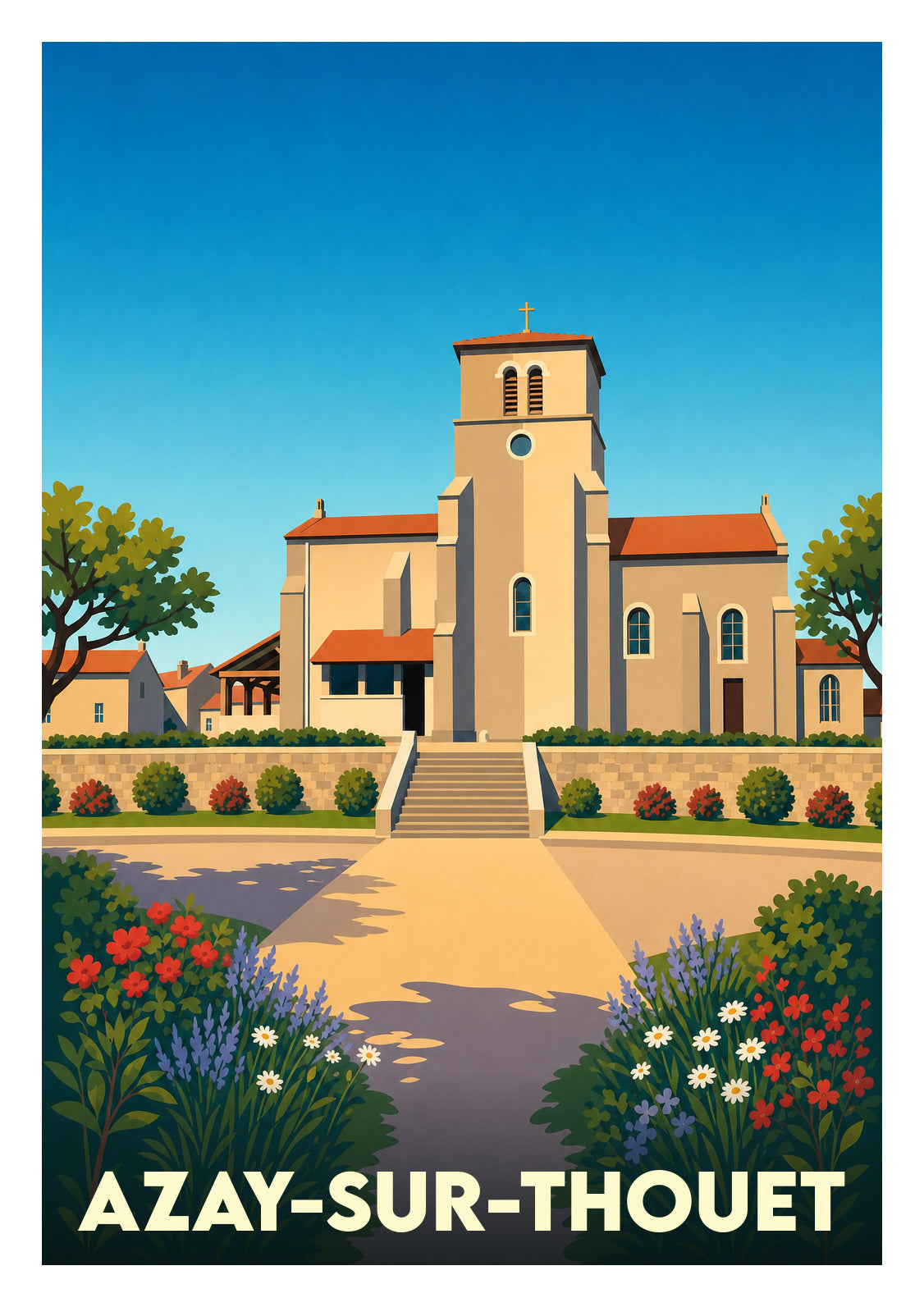 Affiche souvenir de Azay-sur-Thouet – image brute sans cadre
