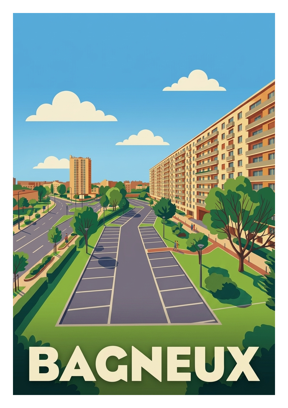 Affiche souvenir de Bagneux – image brute sans cadre