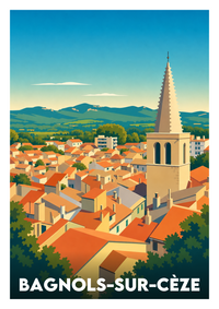 Affiche souvenir de Bagnols-sur-Cèze – image brute sans cadre