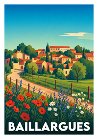 Affiche souvenir de Baillargues – image brute sans cadre