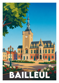 Affiche souvenir de Bailleul – image brute sans cadre